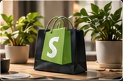 Shopify & WooCommerce concept illustration