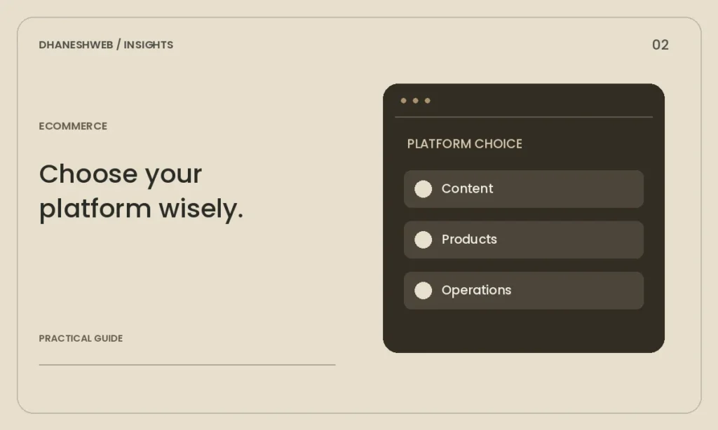 WordPress or Shopify: choosing the right platform — editorial illustration